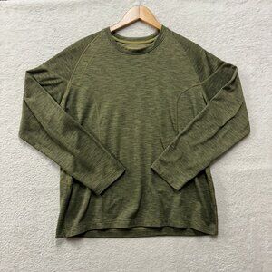 REI Shirt Mens Large Green Activewear Long Sleeve 100% Polyester Performance